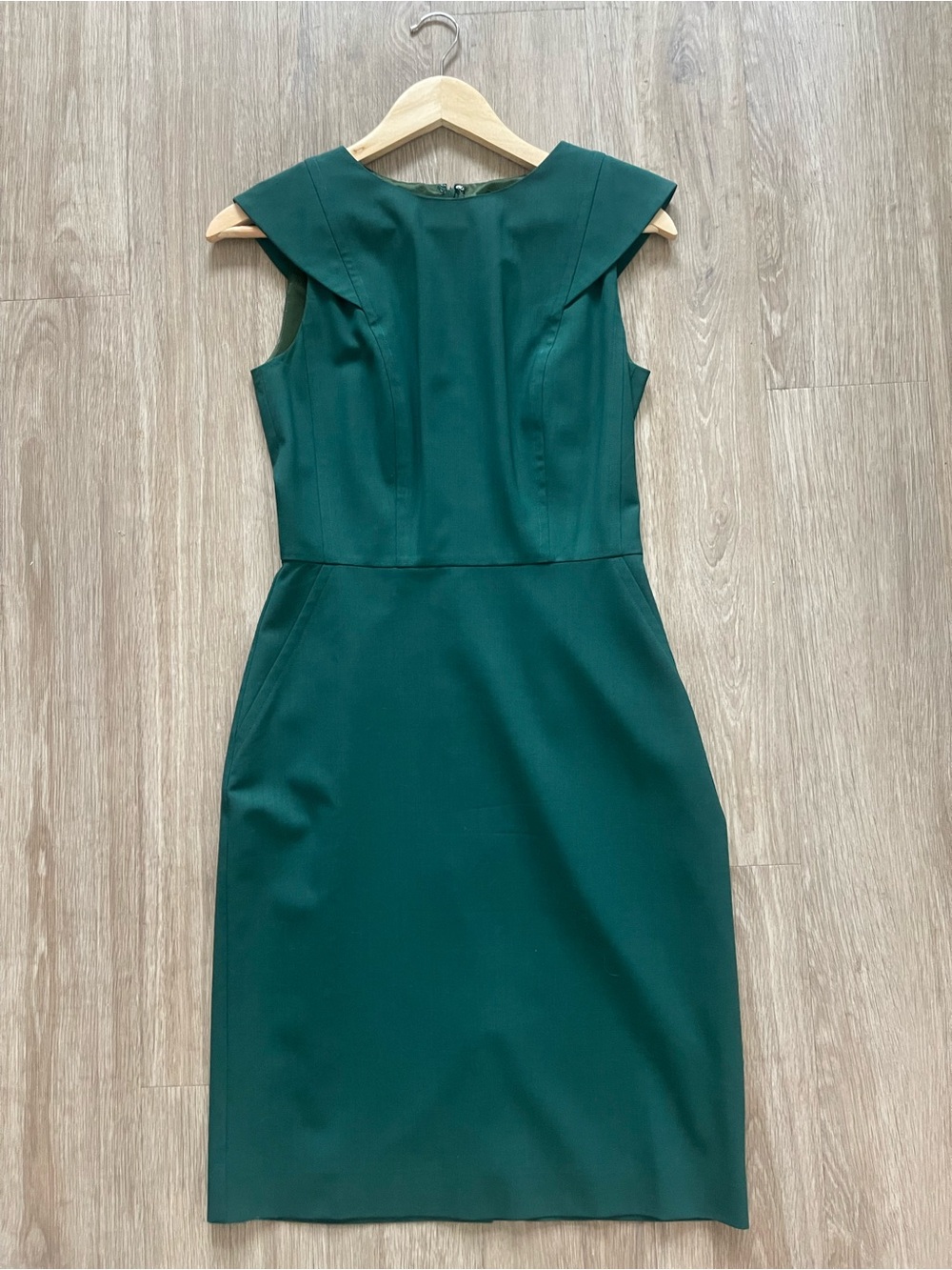 J.Crew 365 Collection Green Wool Sheath Dress Size 2 Career Office Midi